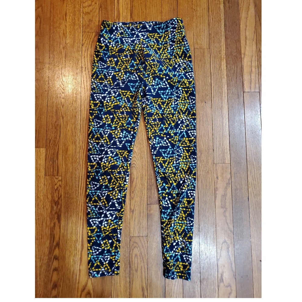 NEW LuLaRoe OS buttery soft womens leggings navy green gold OS fits most‎